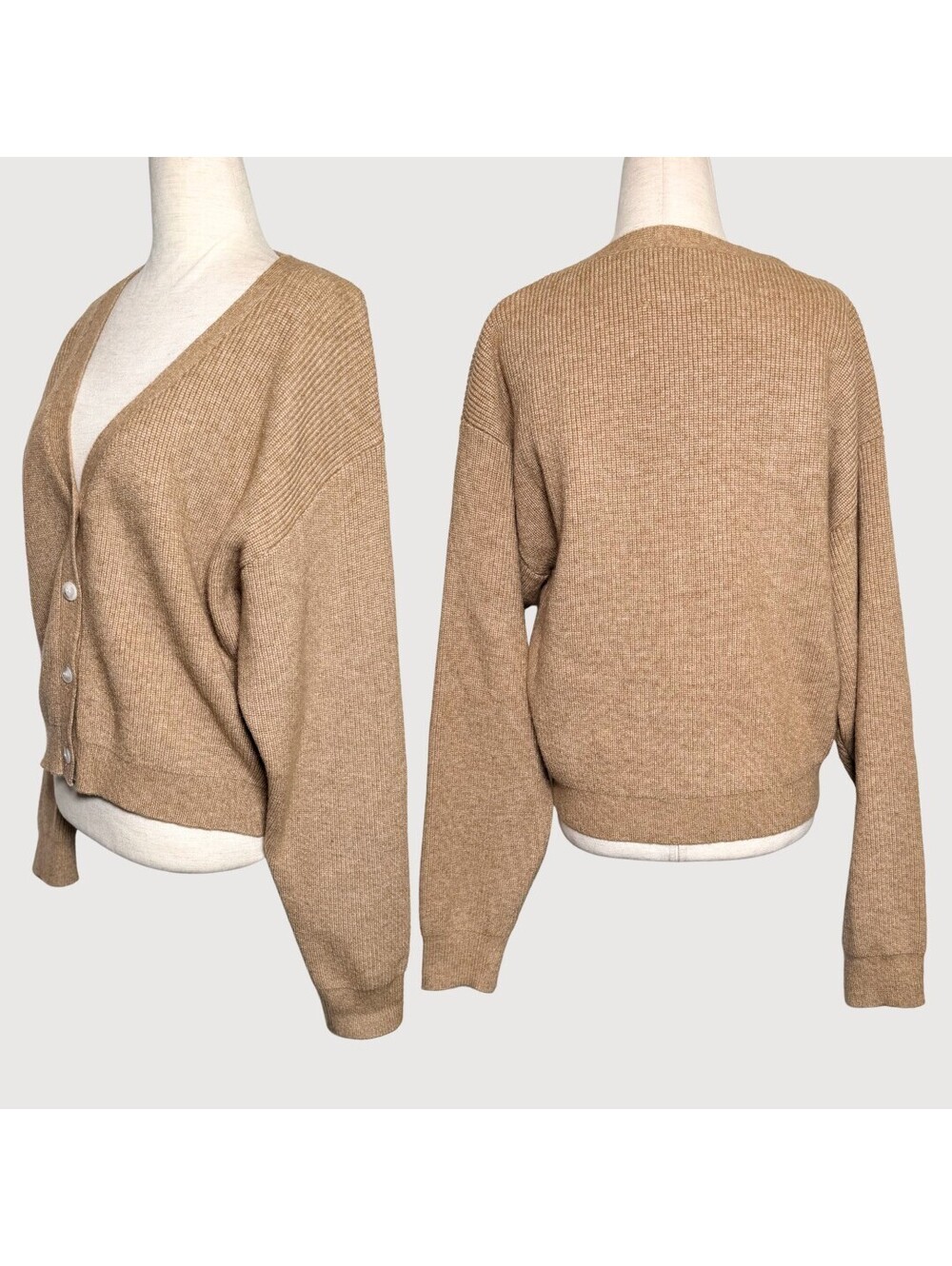 Peppermayo Orla Knit Cardigan Sweater Taupe S/M - Picture 3 of 9